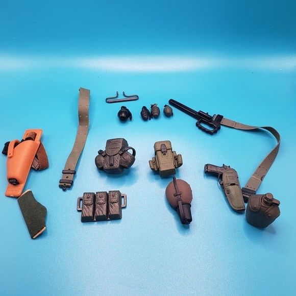 Lot of GI Joe Doll Accessories Weapons Battle Gear Grenades Pistols War Sword - Picture 1 of 12